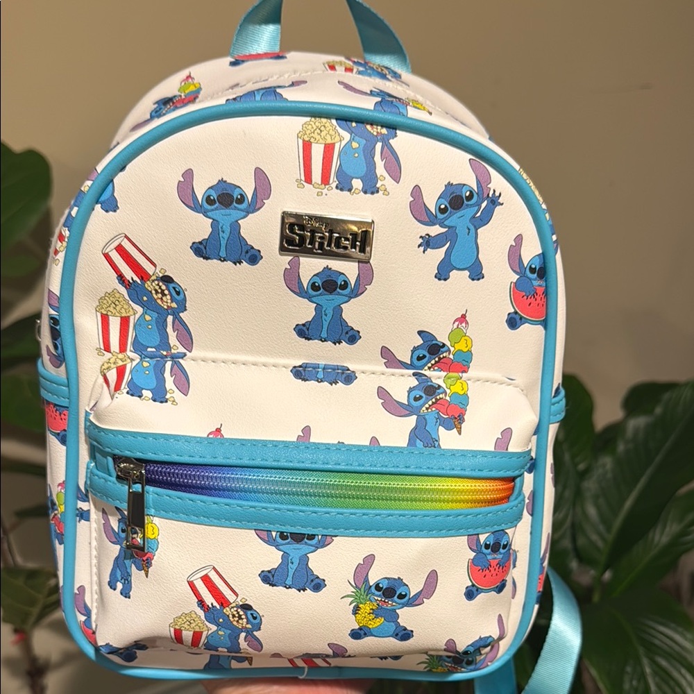 Disney Blue and White Stitch Mini Backpack NWT